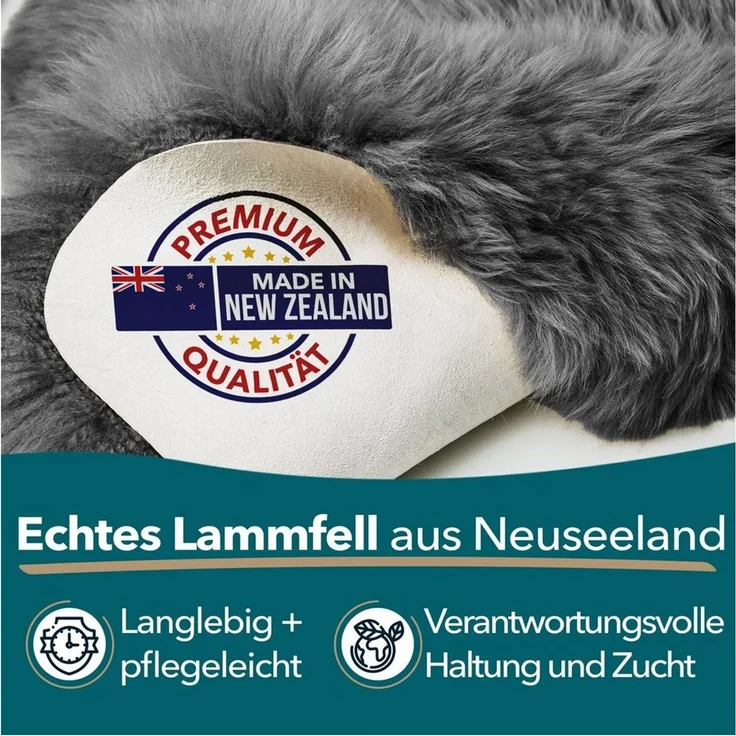 Kubus Fellteppich Echtfell Willow, Echtfell – Bild 1