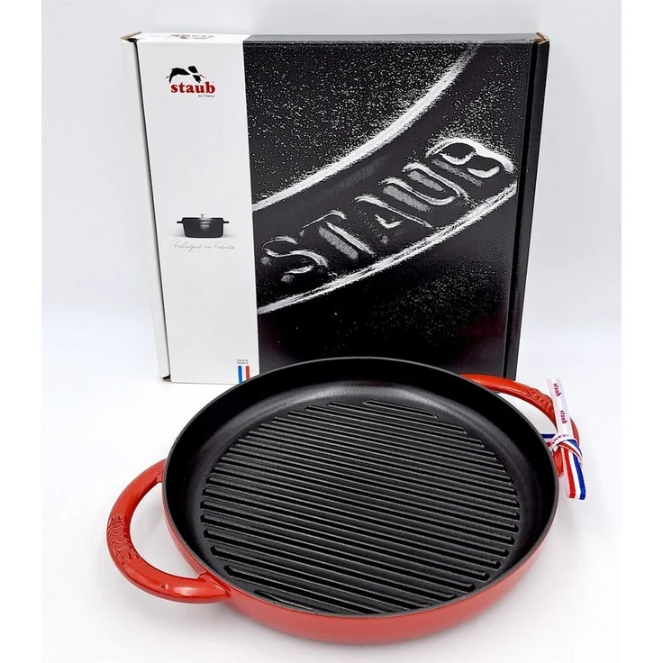 Staub Kochtopf Staub Grillpfanne rund 26 cm kirschrot – Bild 3