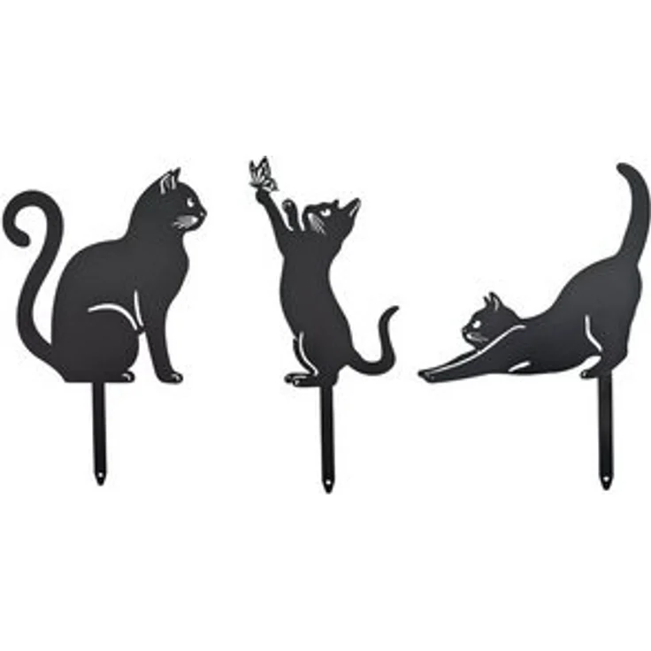 abc HOME Gartenstecker Katzen, Silhouette, 3er Set 3er Set – Bild 6