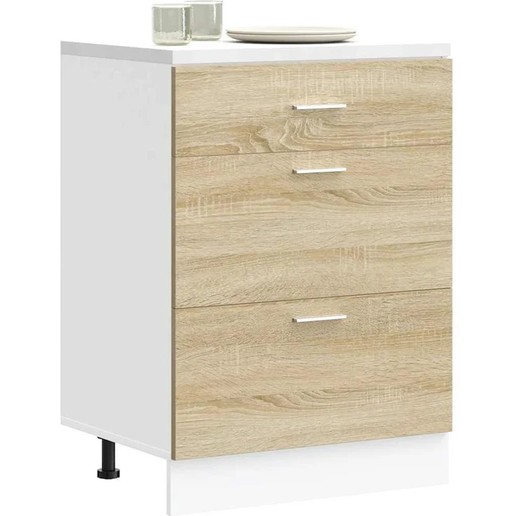 vidaXL Küchenunterschrank Lyon Sonoma-Eiche Holzwerkstoff 854252 – Bild 1