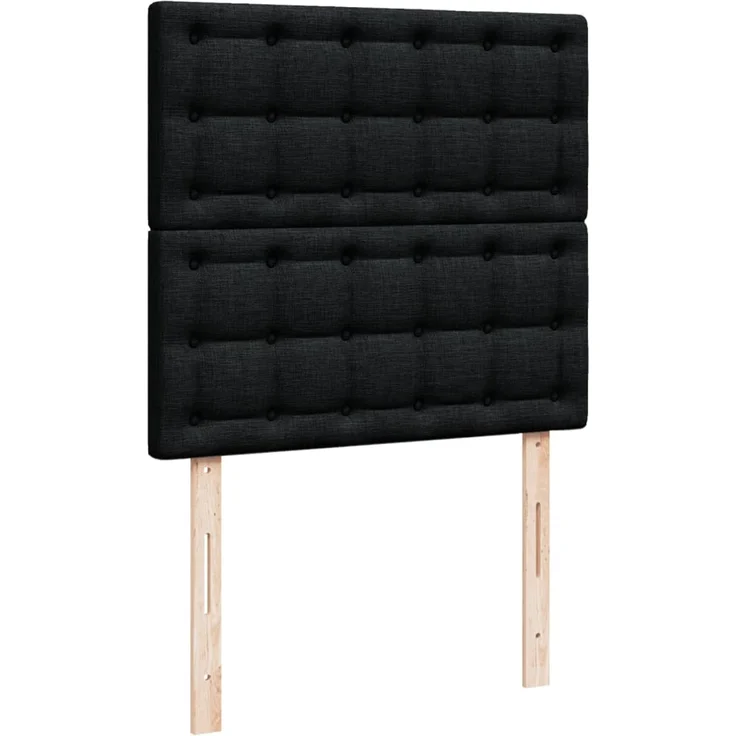 vidaXL Boxspringbett mit Matratze Schwarz 80x200 cm Stoff 3294199 – Bild 9