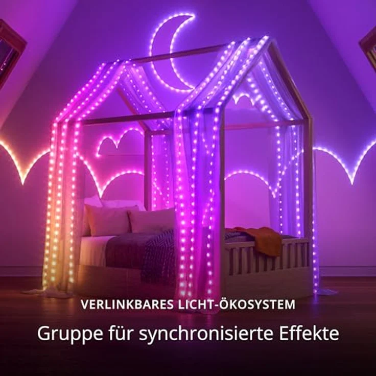 Twinkly Strings USB-C Hearts 200 LED, LED-Lichterkette in Herzform, RGB LED-Lichter Mehrfarbig, Kompatibel mit Alexa und Google Home, Weihnachtsdeko, Stromversorgung USB-C, Grünes Kabel, 12m – Bild 7