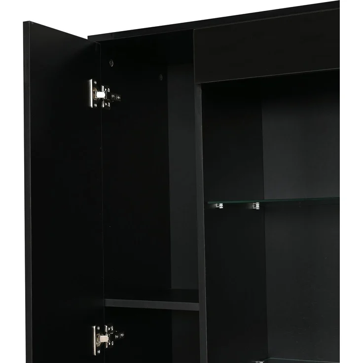 ZUBALIYA Schrank mit LED-Beleuchtung mit Schubladen in Schwarz, ideale Lösung für kleine Räume, robuste Verarbeitung, langlebige Materialien, einfache Selbstmontage, mit verständlicher Aufbauanleitung – Bild 17