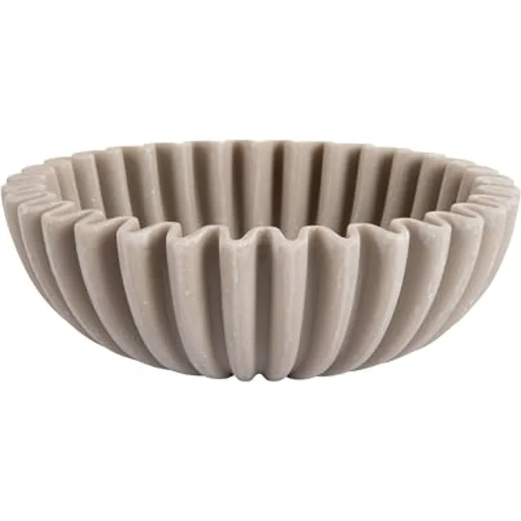 present time 'WAVE' Schale, Polyresin hellgrau, 20 x 6 cm