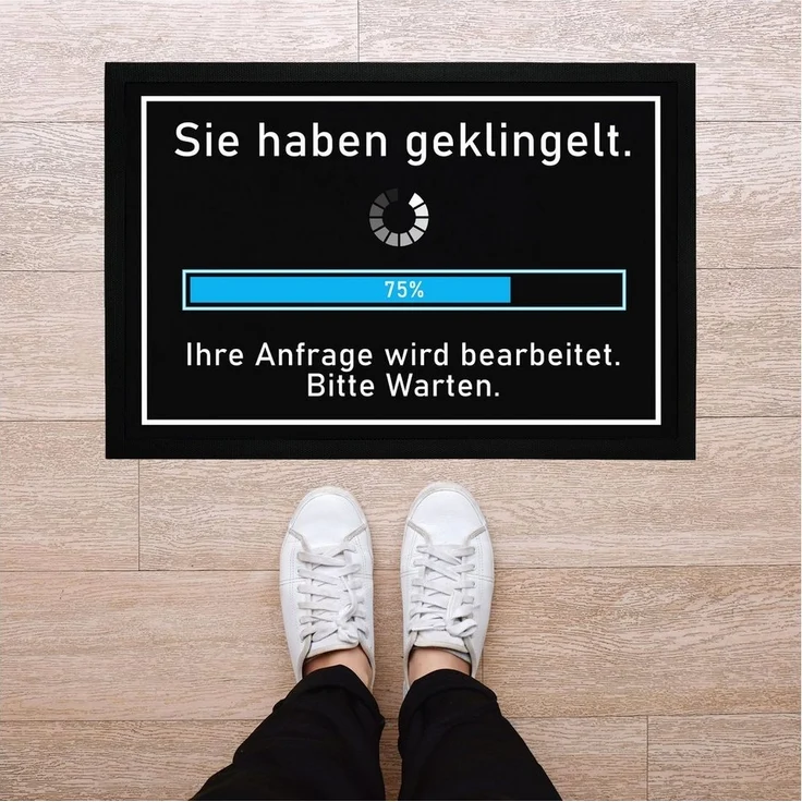 MoonWorks Fußmatte Fußmatte mit Spruch lustig Sie haben geklingelt Ihre Anfrage wird, rechteckig – Bild 2