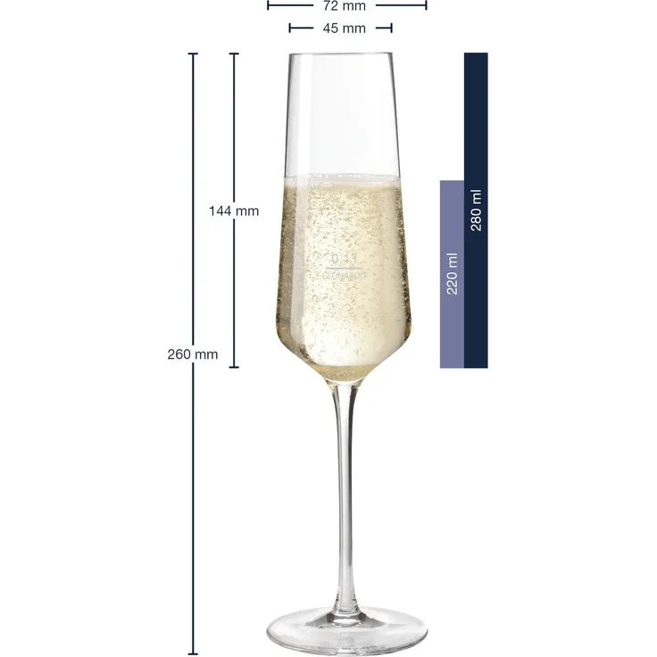 Leonardo PUCCINI Sektglas 0,1 l geeicht 6er Set "Gastro-Edition"