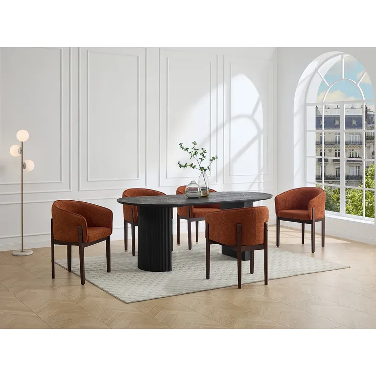 Vente-unique - LYLABA Stuhl Stoff Rot - B 54 cm x H 80 cm x L 58 cm