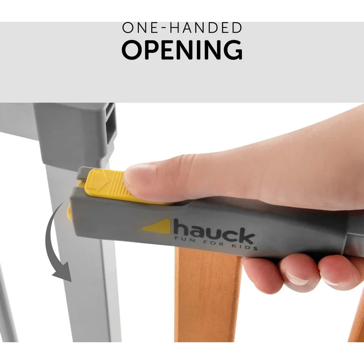 Hauck Türschutzgitter Wood Lock 2 von 75-80 cm + 21cm Verlängerung – Bild 4