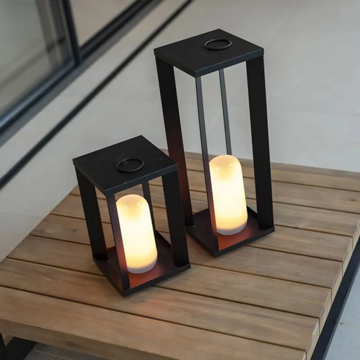 New Garden 'Siroco' Tischlampe, Metall schwarz, 18 x 18 x 30 cm – Bild 2