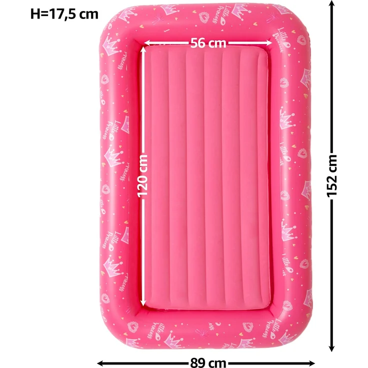 Avenli Luftmatratze Kinderluftbett aufblasbar DreamAir 152 x 89 x 17,5 cm rosa – Bild 5