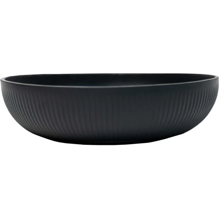 VIVANNO Pflanzschale Fiberglas PLANA Schale - Skandianthrazit Geriffelt (1 St), 34x9 cm – Bild 5