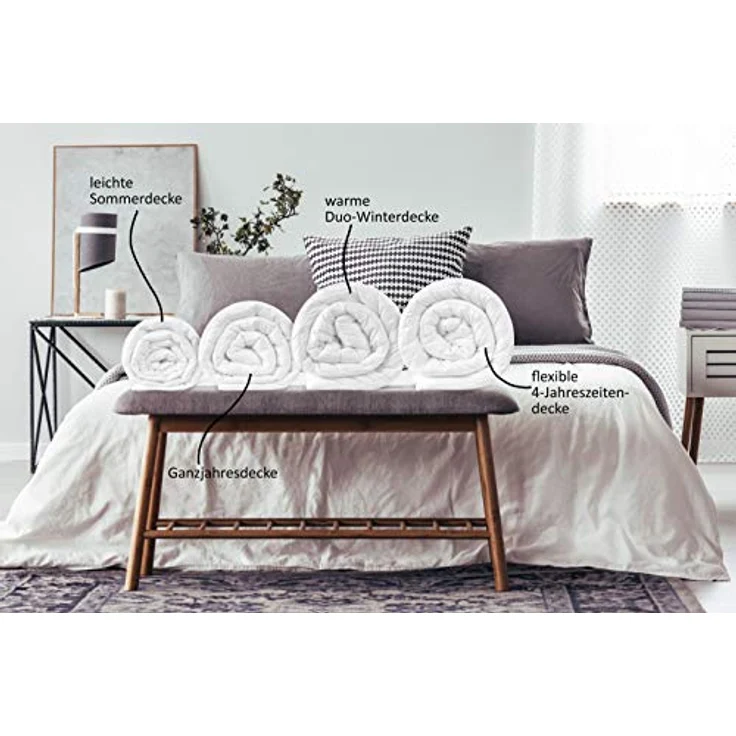 sleepling Microfaserbettdecke für Allergiker, Füllung: hochwertige Markenvollfaser aus 100% Polyester, antibakteriell, antimilben, Peachskin – Bild 5