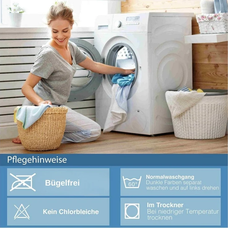 ZIRVEHOME Bettwäsche Bettwäsche, Microfaser, 2 teilig, Bettwäsche 155x220 cm Bügelfrei, Pflegeleicht, Atmungsaktiv – Bild 3