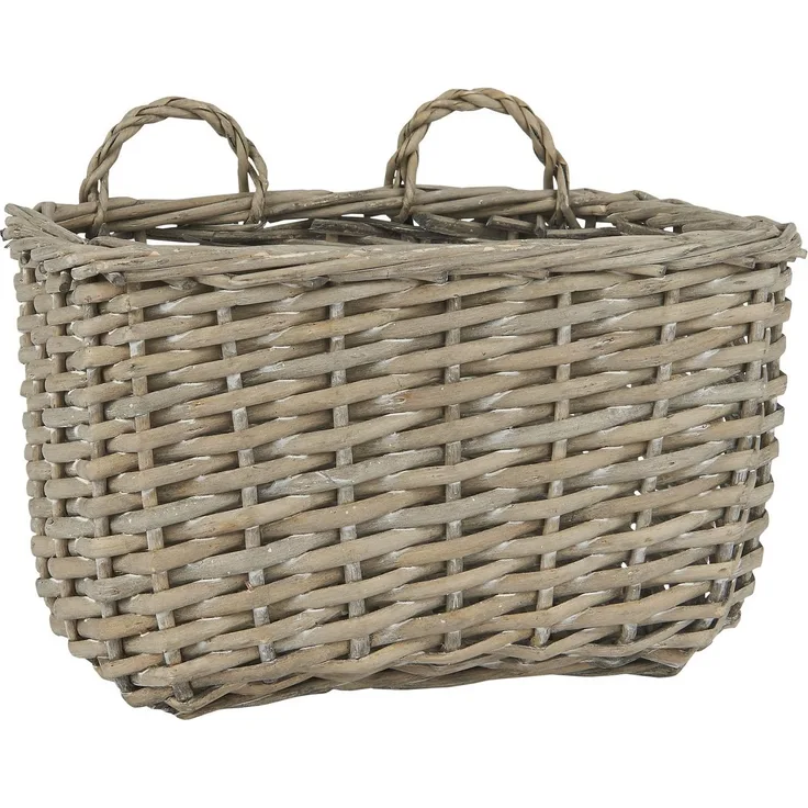 Wandkorb Korb Weidenkorb 2 Henkel Deko Korb Weide Grau Ib Laursen 2916-00