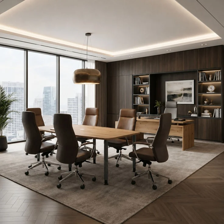 bümö Konferenztisch oval 220x103 cm in Eiche, Tischsäulen in Graphit - Großer Besprechungstisch, Meetingtisch für 8 Personen, XL-Tisch für Konferenzraum, Meeting & Besprechungsraum, KT22S-E-G – Bild 10