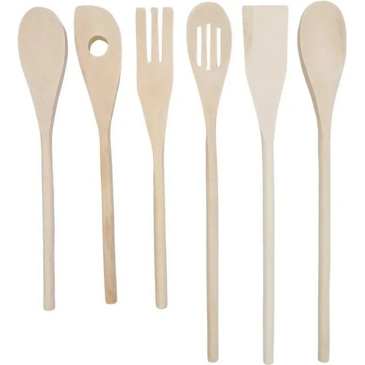 Neuetischkultur Kochbesteck-Set Kochbesteck 6-teilig Holz (6-tlg, 6x Kochbesteck), Kochbesteck Kochlöffel Holzlöffel