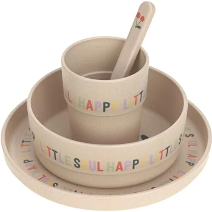 Lässig 4-tlg. Geschirr-Set rutschfest, Happy Fruits - Cherry, BPA-frei, spülmaschinen- und mikrowellengeeignet – Bild 2