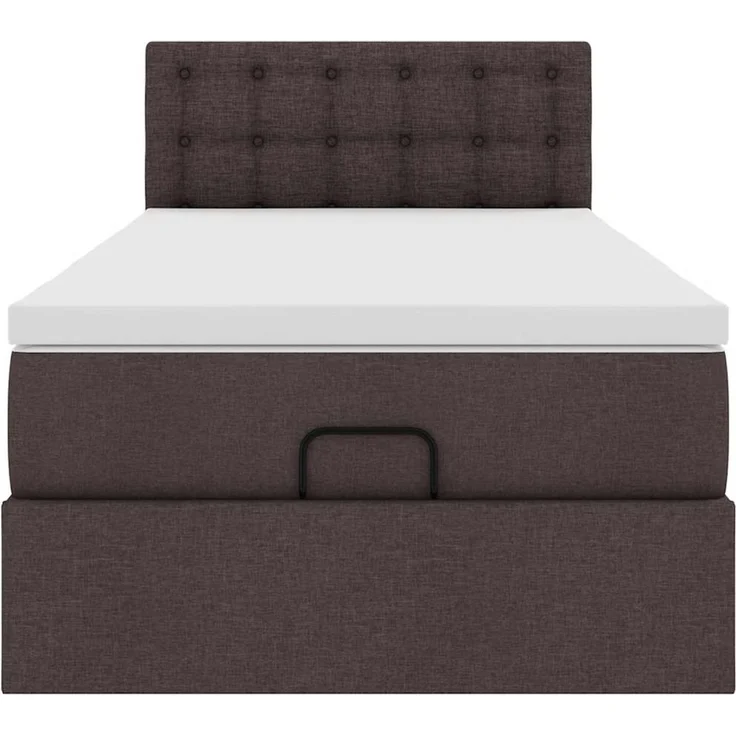 vidaXL Ottoman-Bett mit Matratze Dunkelbraun 100x200 cm Stoff 3311604 – Bild 5