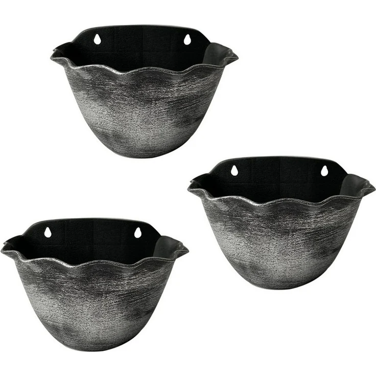 HTI-Living Pflanzschale Pflanzschale Nessa Muschel Wandmontage (Stück, 3 St, 3 Pflanzschalen), Blumentopf hängend Kunststoff – Bild 3