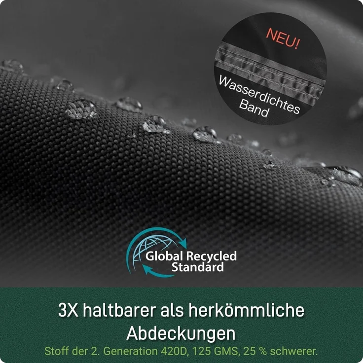 Awnic Bank Abdeckung Schutzhülle für Gartenbank 3 Sitzer Reißfest Wasserdicht Anti-UV (reißfestes Oxfordgewebe, 2-Sitzer Bank 420D) – Bild 4