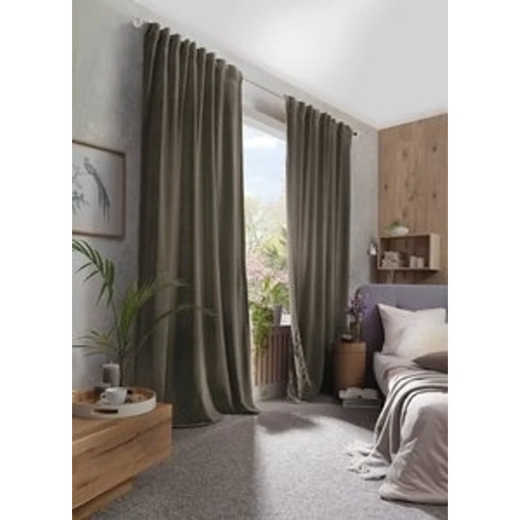 Home Basics Vorhang WOLLY (1 St), Multifunktionsband, abdunkelnd, Chenille – Bild 6
