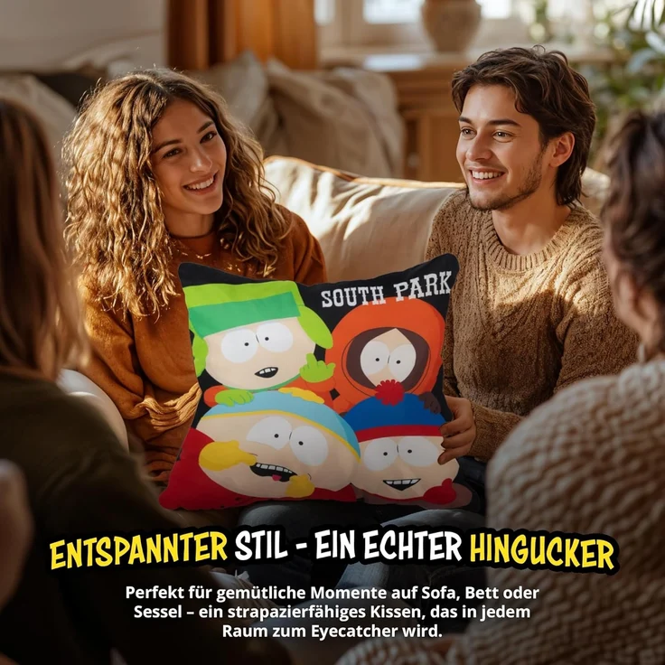 United Labels® Dekokissen South Park Kissen Plüsch Dekokissen Zierkissen Kopfkissen 40x40 cm – Bild 4