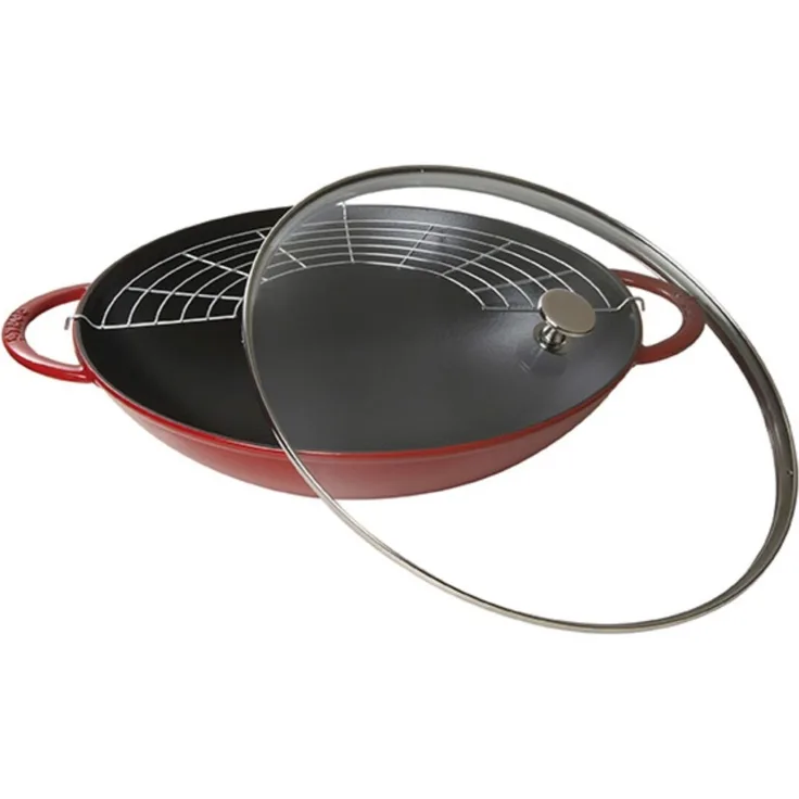 STAUB Wok nClassic Gusseisen 5,7 l Ø37cm kirschrot