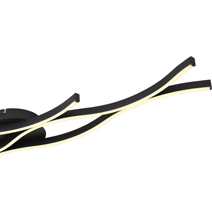 LED Deckenleuchte, gewellt, schwarz, L 108 cm – Bild 7