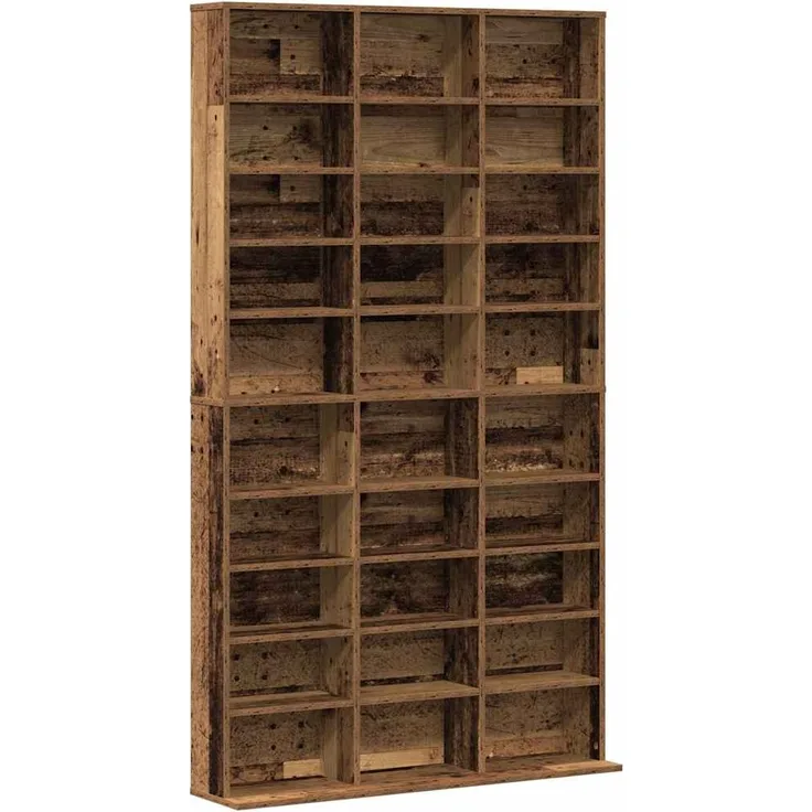 vidaXL CD Regal mit Regal Altholz 101 x 23 x 177,5 cm Holzwerkstoff 3329340