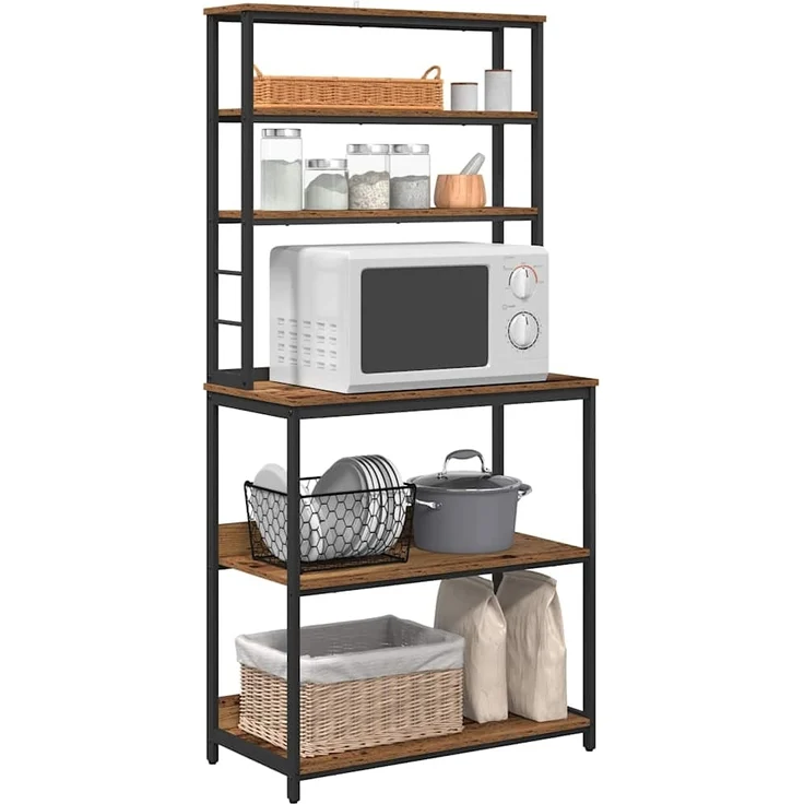 vidaXL Küchenregal Altholz 80 x 40 x 168 cm Holzwerkstoff 883890 – Bild 2