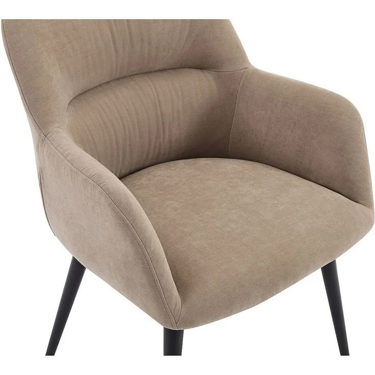 Vente-unique - HEKA Stuhl Stoff Beige - B 61 cm x H 78 cm x L 59,5 cm – Bild 5