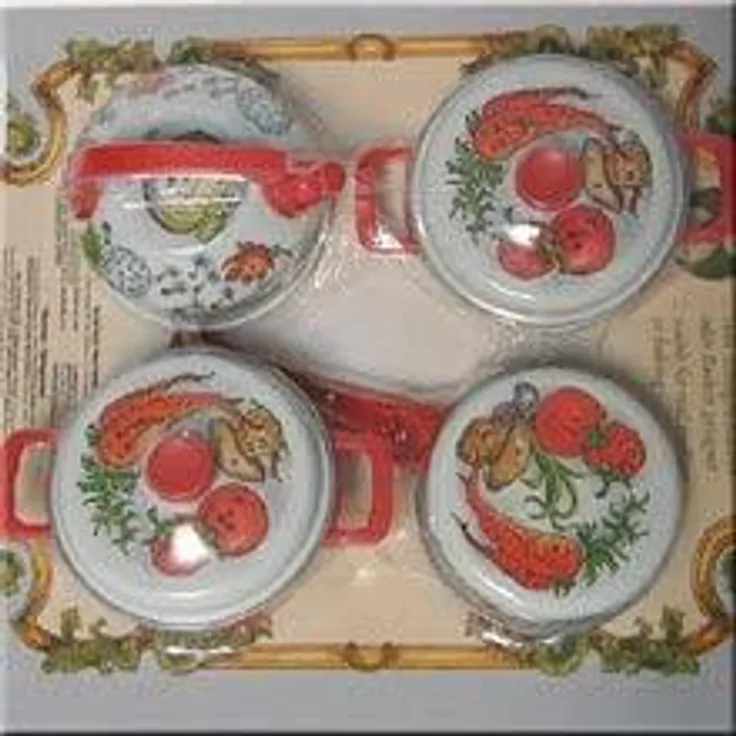 Schopper Stahlgeschirr 6cm, 4 teilig Spielzeuggeschirr