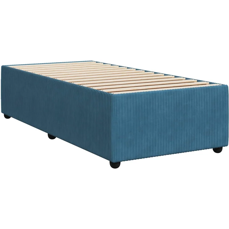 vidaXL Boxspringbett mit Matratze Dunkelblau 90 x 200 cm Samt 3451599 – Bild 5