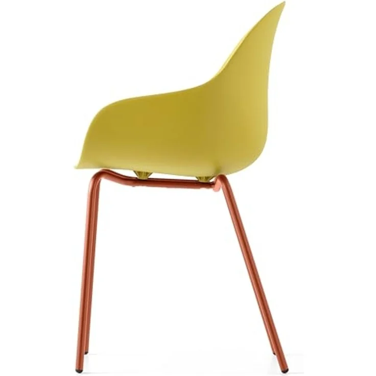 Connubia, 2 Stühle Academy Metallgestell ZAFFERANO matt Sitz aus recyceltem Polypropylen 100% Lemon matt – Bild 4