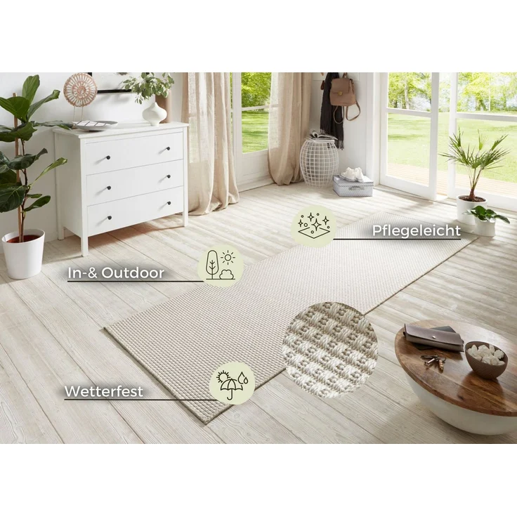 Flachgewebe Läufer Nature Ivory - 80x250x0,5cm – Bild 5