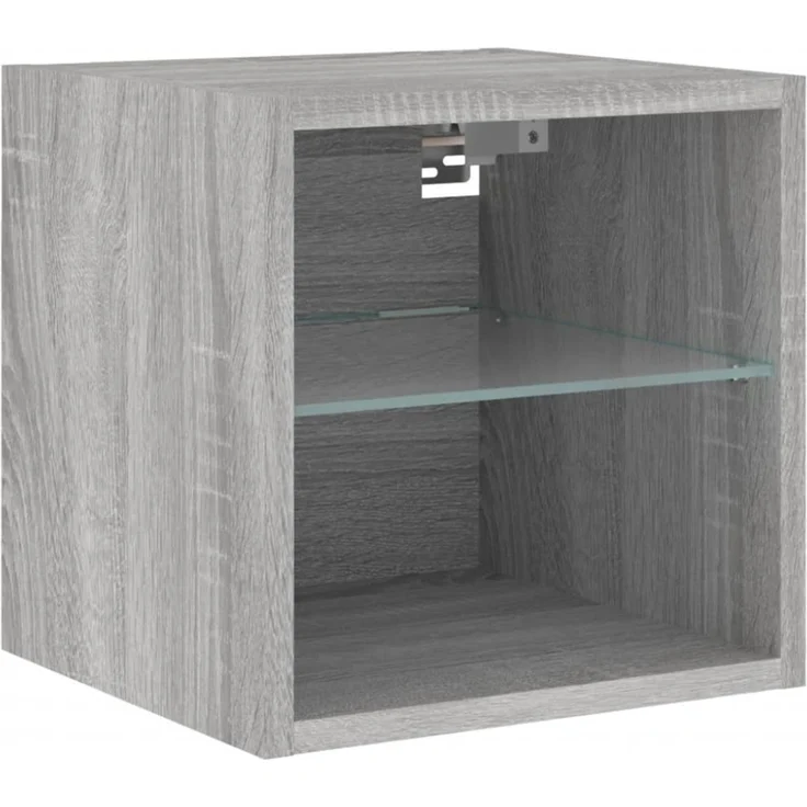 vidaXL 8-tlg. Wohnwand mit LED-Beleuchtung Grau Sonoma Holzwerkstoff 3216638 – Bild 5