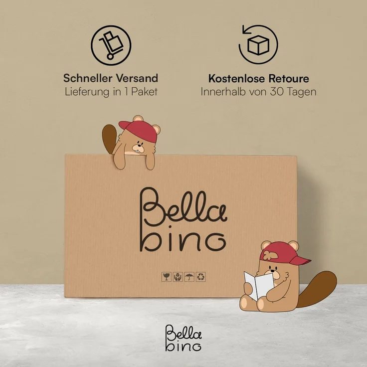Bellabino 'Teme' Kinderbücherregal, weiß, 80x40x44 cm, Holz, Montessori Kinderregal mit 4 Fächern und Ablagefläche – Bild 9