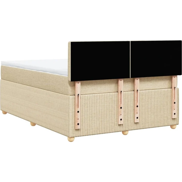 vidaXL Boxspringbett mit Matratze Creme 140x200 cm Stoff 3289798 – Bild 8