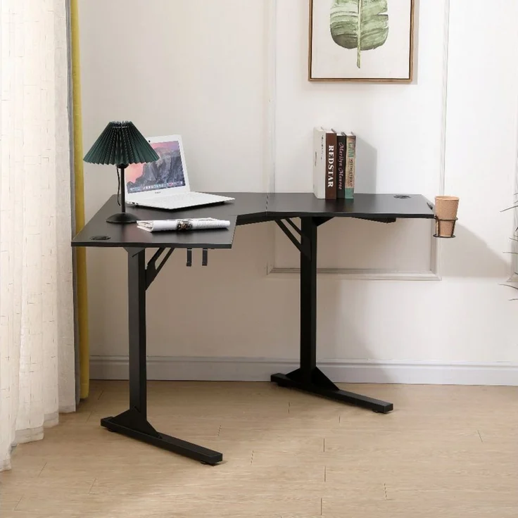 Happy Home Computertisch Eckschreibtisch mit Gaming-Optik & stylischem Design für Homeoffice – Bild 2