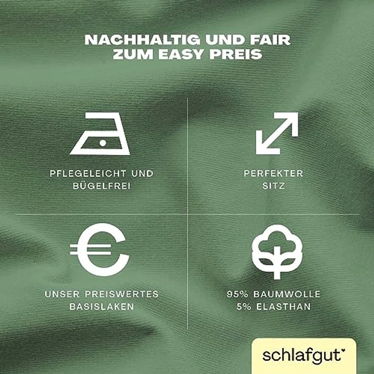 Adam Matheis Spannbettlaken EASY Jersey BL 160x200 cm grün Spannbetttuch Bettlaken Spannlaken – Bild 3