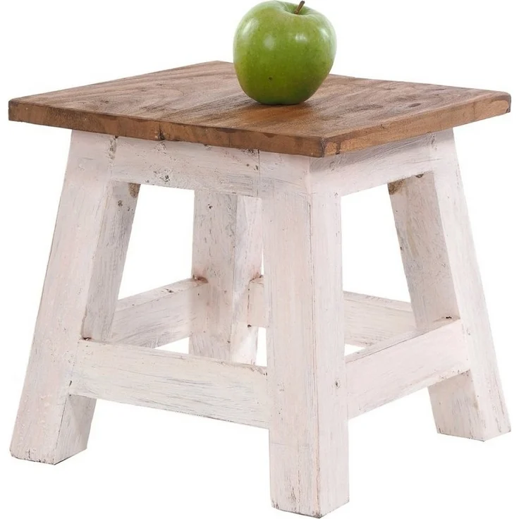 DESIGN DELIGHTS Hocker Fusshocker PALO, 27x26cm (HxB), rustikaler Holzhocker Massivhocker – Bild 2