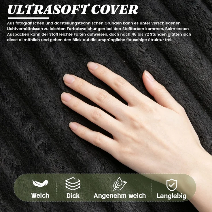 Sitzsack 116cm×110cm×61cm in Dunkelgrau mit Cordbezug – komfortabler Loungesessel für Wohnzimmer, Schlafzimmer und Balkon – Bild 8