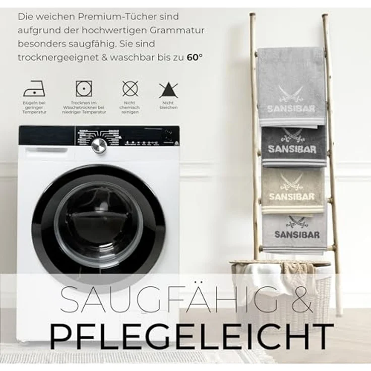 Sansibar Sylt Duschtuch Badetuch Saunatuch Frottier-Serie "Doubleface“, 80x150 cm, mit hochwertig gewebtem Sansibar Logo – Bild 5