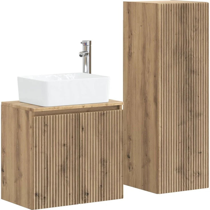 vidaXL Badezimmerschrank-Set 2 stk. Artisan-Eiche 33 x 34,5 x 100 cm 3406132 – Bild 2