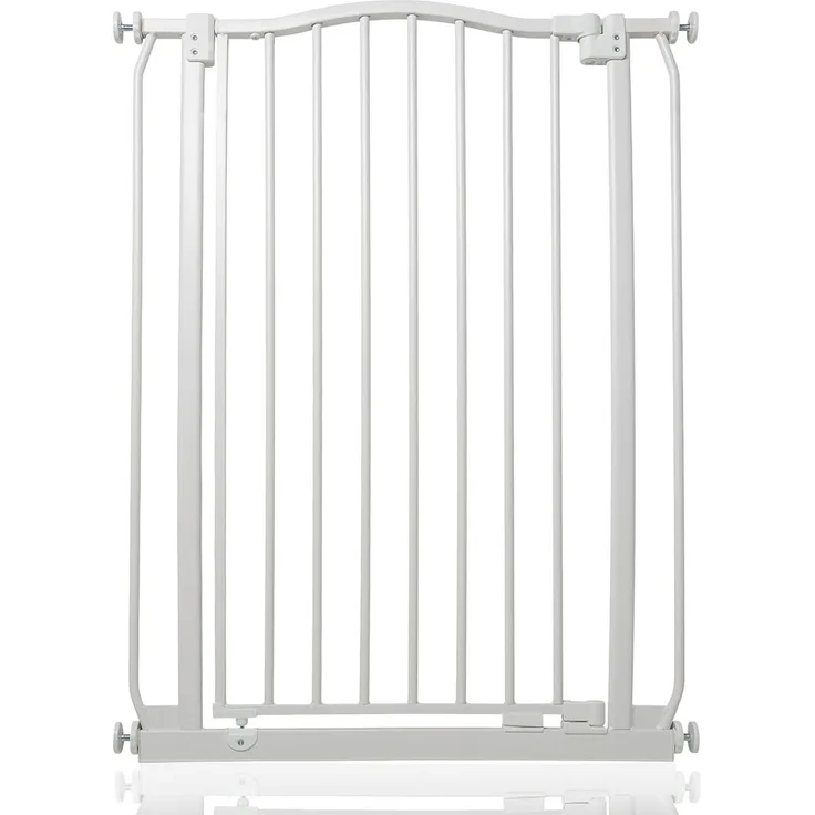 Safetots Extragroßes Treppenschutzgitter mit gebogenem oberen Teil, 71cm - 80cm, Mattweiß, Extra Hoch 100cm in der Höhe, Treppenschutzgitter mit Druckbefestigung, Babygitter für Türen
