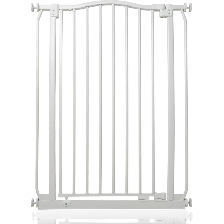 Safetots Extragroßes Treppenschutzgitter mit gebogenem oberen Teil, 71cm - 80cm, Mattweiß, Extra Hoch 100cm in der Höhe, Treppenschutzgitter mit Druckbefestigung, Babygitter für Türen – Bild 1