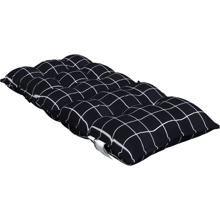 vidaXL Niedriglehner-Auflagen 2 Stk. Schwarz Karomuster Oxford-Gewebe 377719 – Bild 6