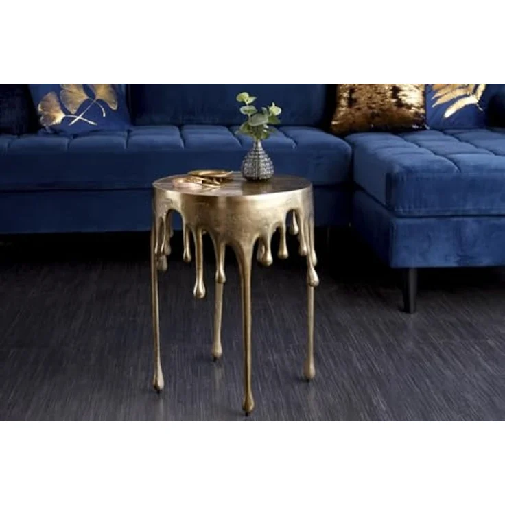 riess-ambiente Beistelltisch LIQUID LINE Ø50cm gold (Einzelartikel, 1-St), Wohnzimmer · Aluminium-Metall · rund · Tropfen-Design · Modern – Bild 2