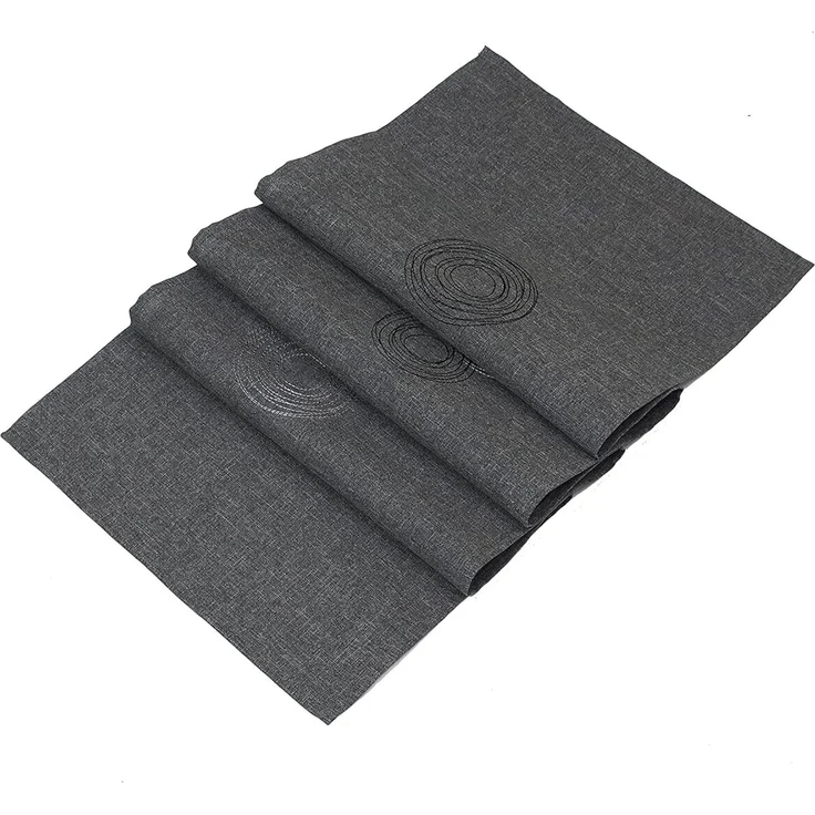 edler Tischläufer "Kringel" 40x150 cm, grau, Tischband, Mitteldecke – Bild 2