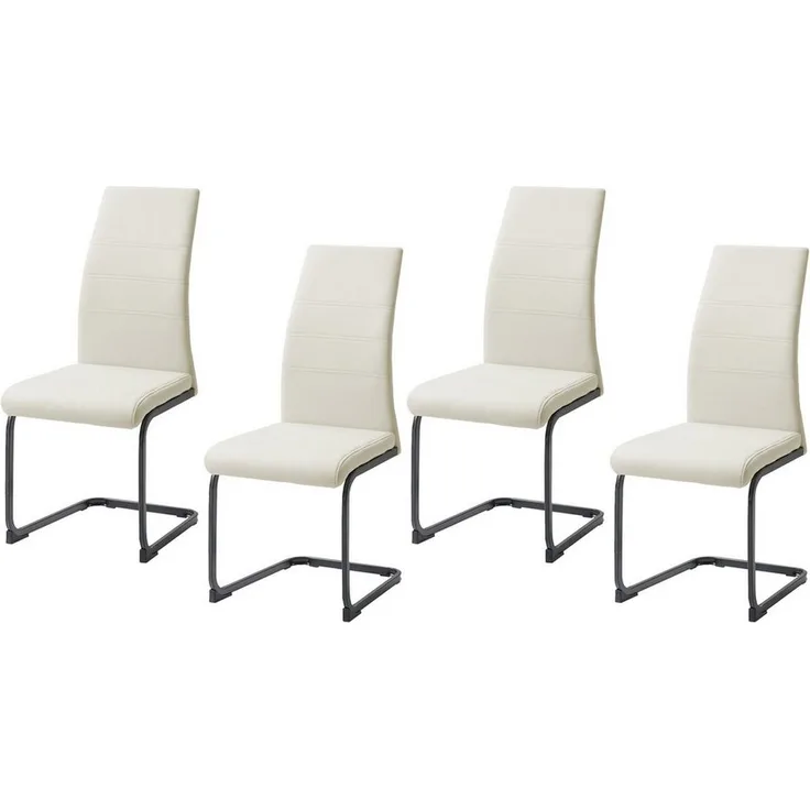 HTI-Living Esszimmerstuhl Esszimmerstuhl 4er Set PU Beige Sally P (Stück, 4 St), Freischwinger Kunstleder